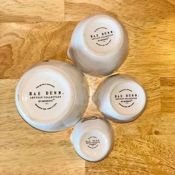 NWTS Set Of 4 Ceramic Nesting Measuring Cups From Rae Dunn Artisans Collection. - Picture 6 of 11